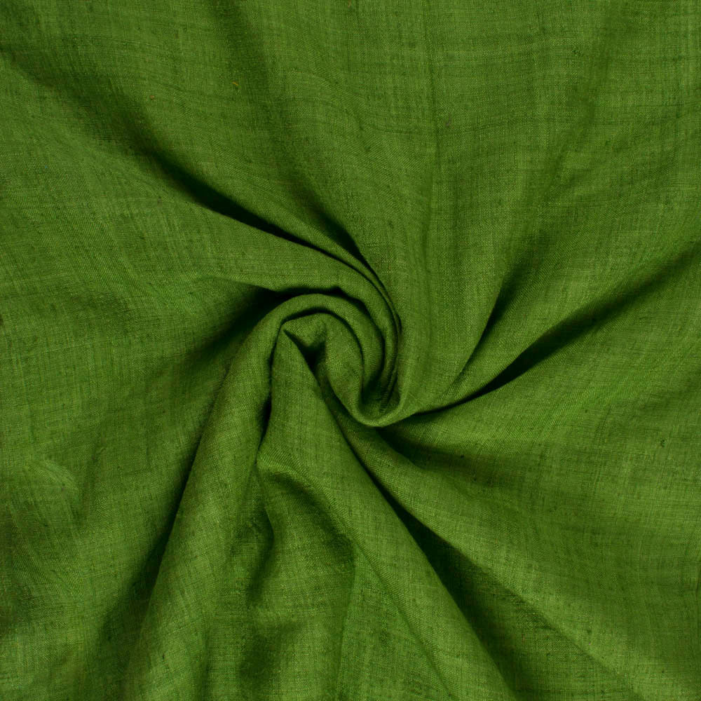 Plain Green Pure Matka 110 GSM Handwoven Fabric 25