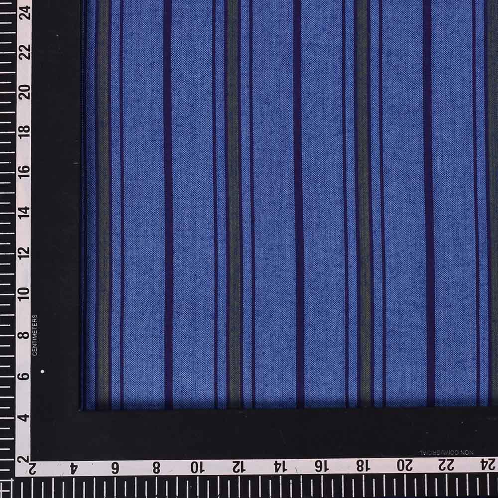 STRIPE MULTICOLOR PURE COTTON 100 GSM HANDWOVEN FABRIC 332