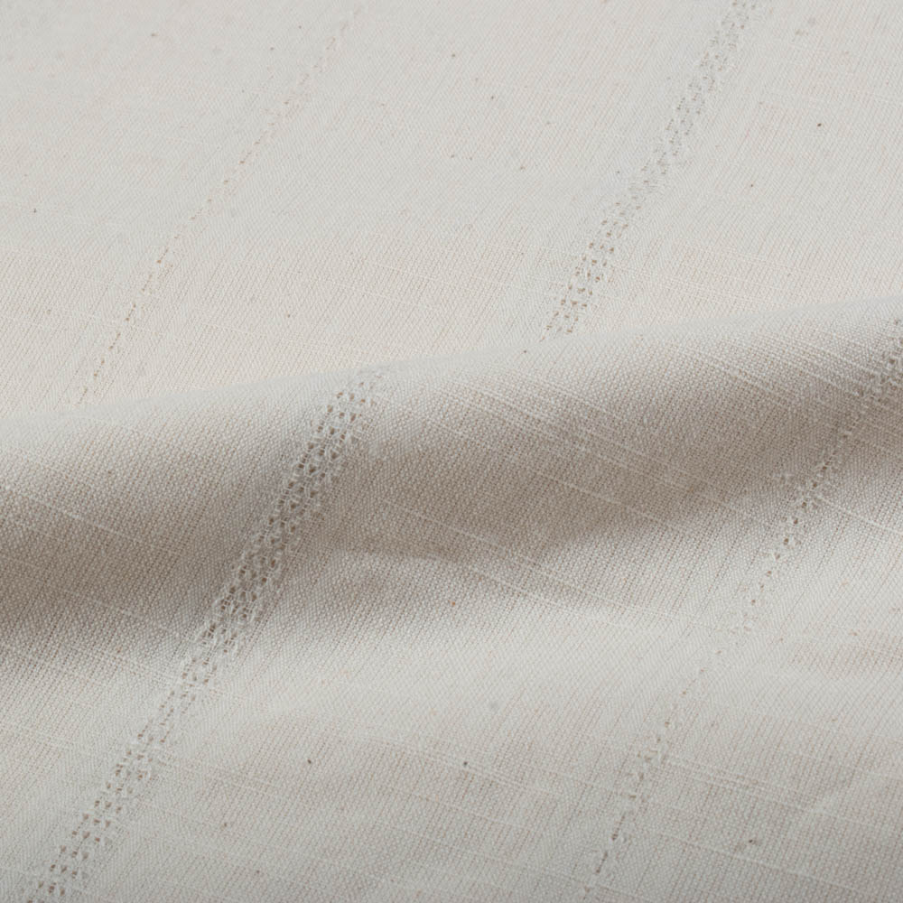 Ecru Jacquard Self Design 130 GSM Pure Cotton Handwoven Fabric