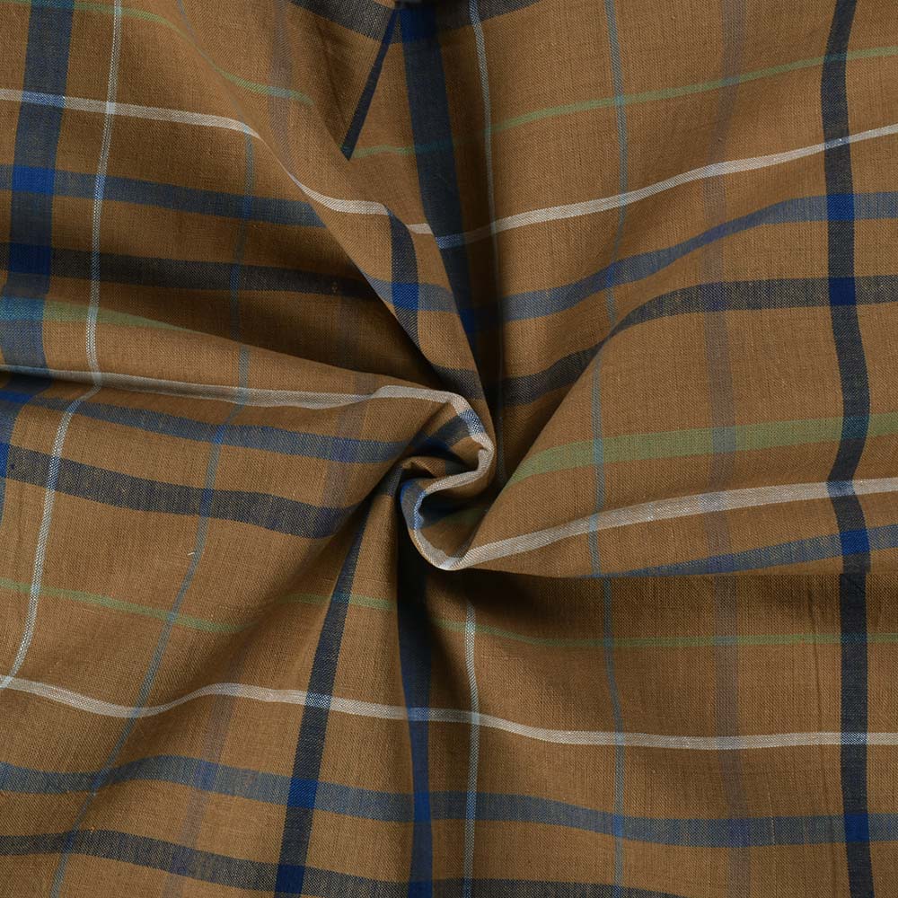 Check Multicolor Pure Cotton 108 GSM Handwoven Fabric