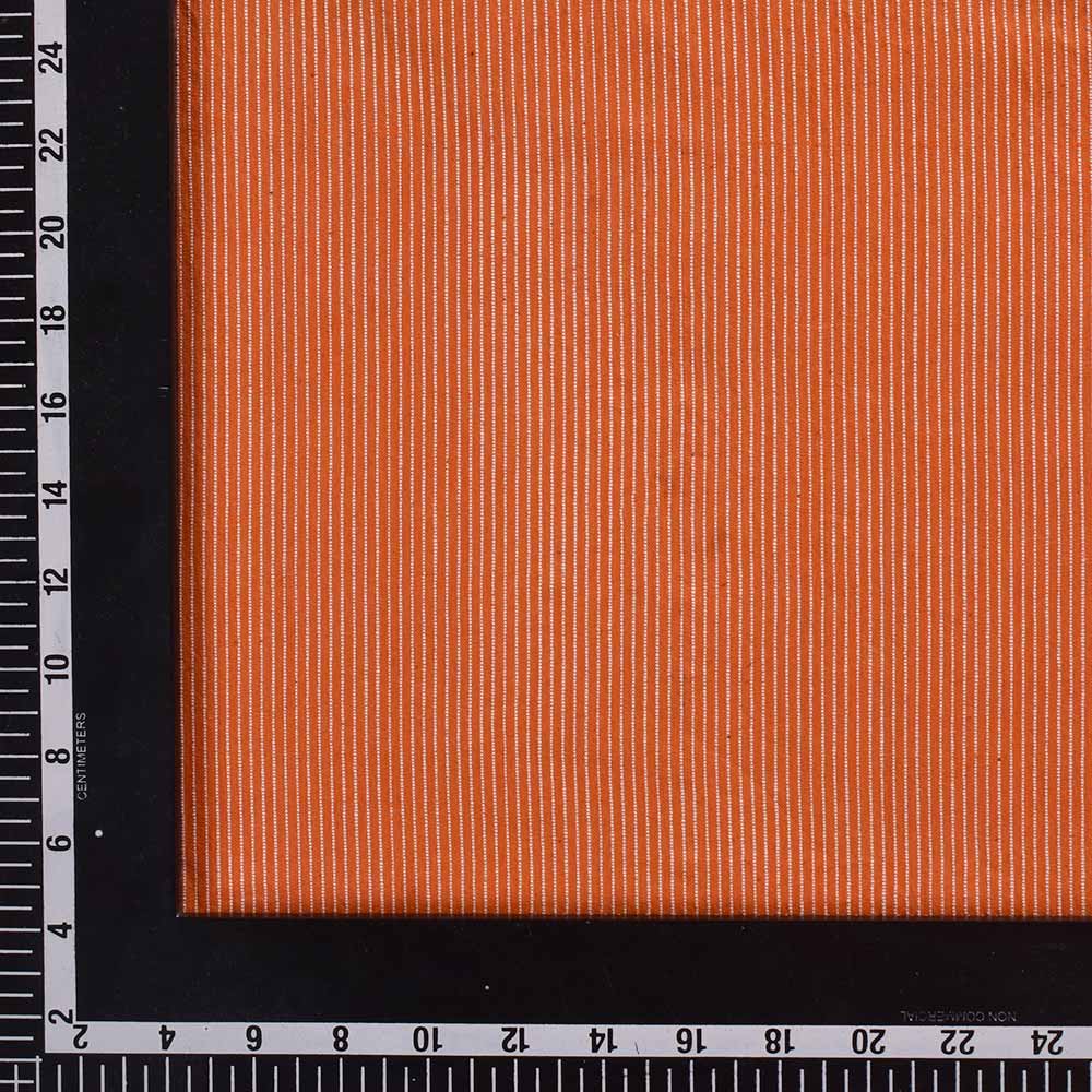 STRIPE ORANGE PURE COTTON 98 GSM HANDWOVEN FABRIC