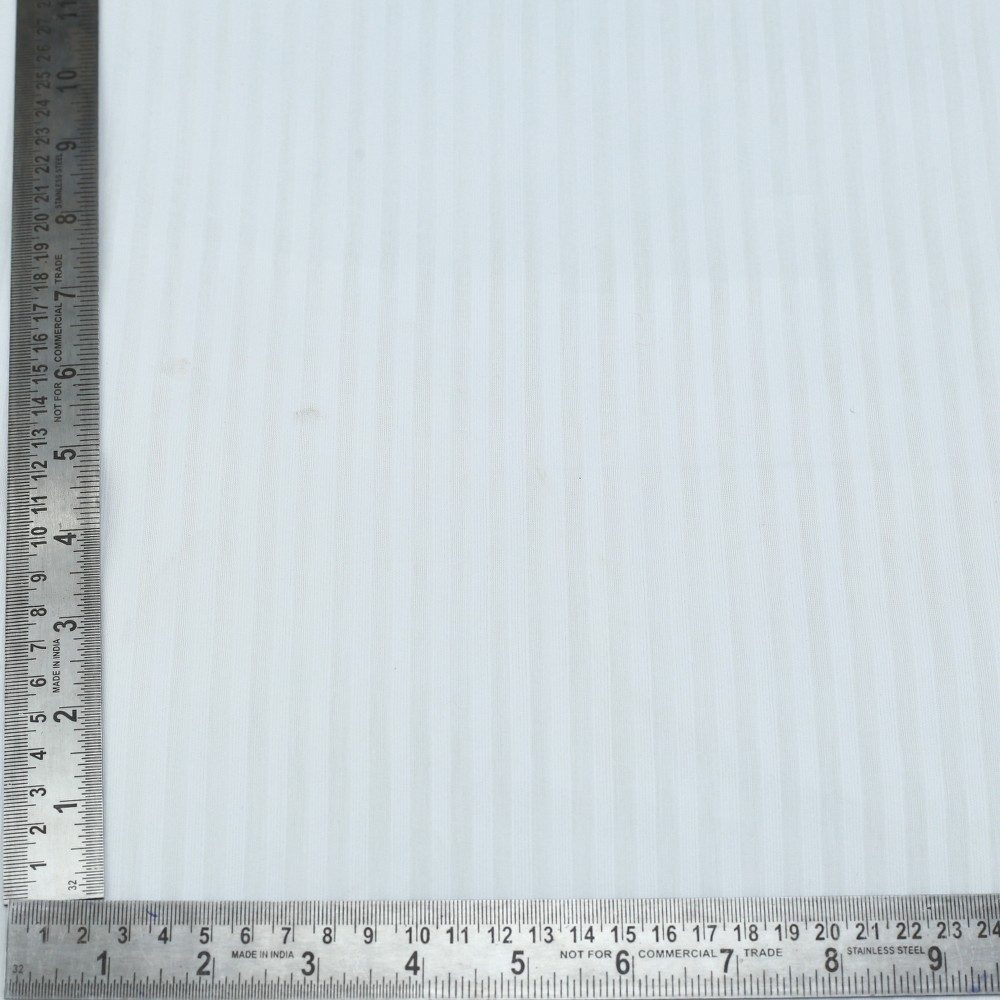WHITE STRIPE COTTON 89 GSM FABRIC - BLEACHED WHITE & DYEABLE