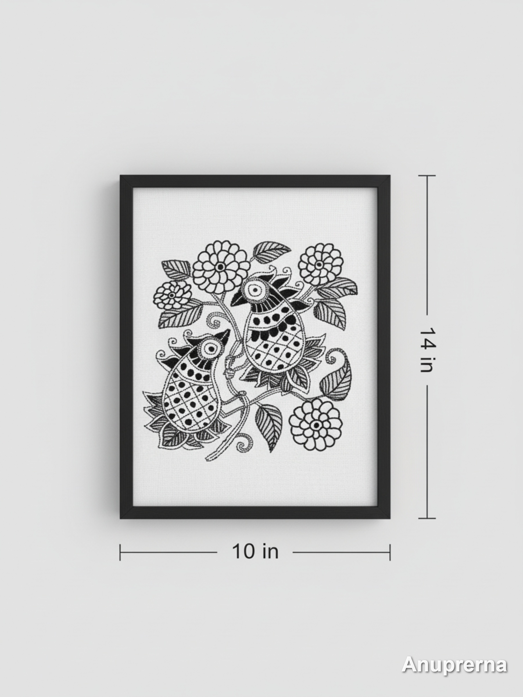 Birds & Flowers Kantha Wall Art Decor