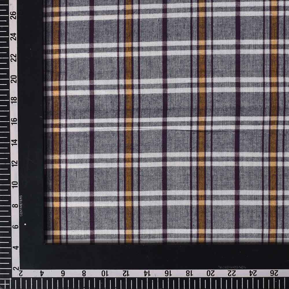 CHECK MULTICOLOR PURE COTTON 98 GSM HANDWOVEN FABRIC 522