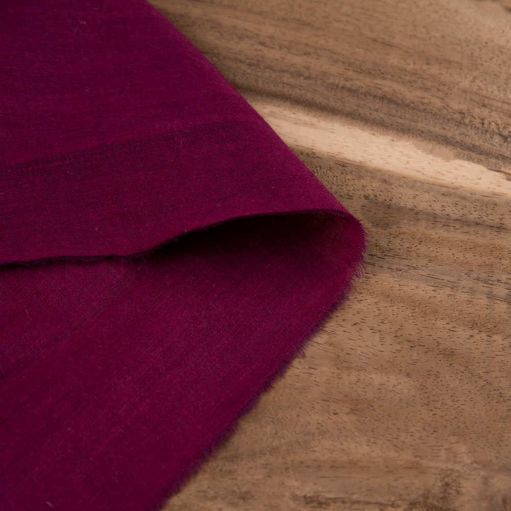 Plain Plum Khadi Cotton 69 GSM Handwoven Fabric