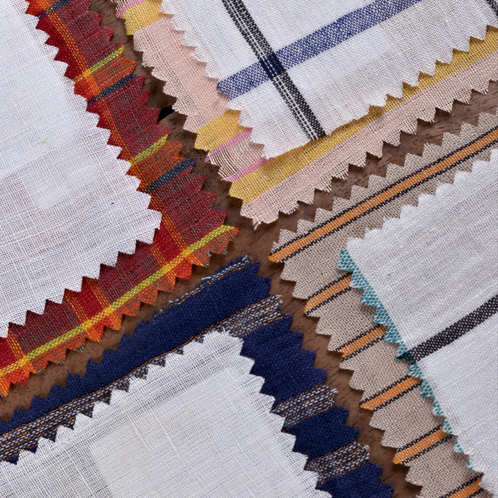 Linen Solids, Check & Stripe Fabric Swatches
