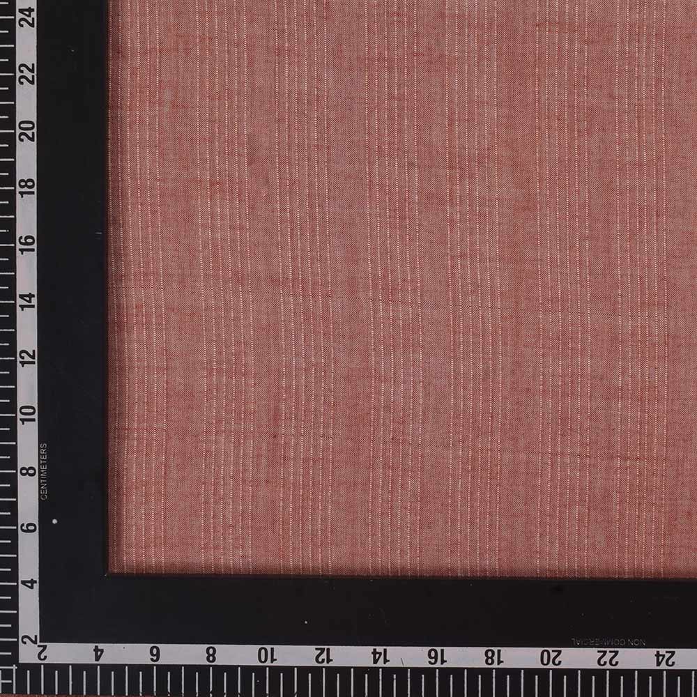STRIPE LIGHT ORANGE PURE COTTON 80 GSM HANDWOVEN FABRIC W17