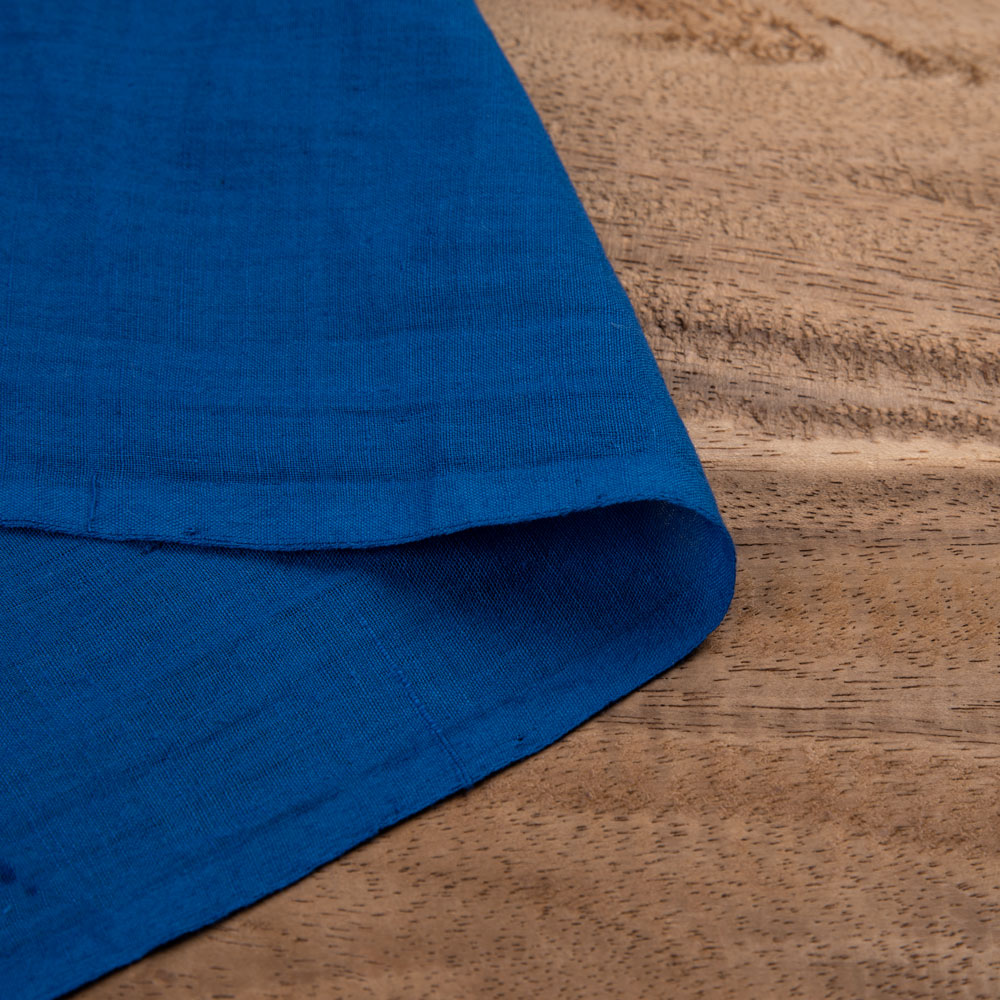 Plain Navy Khadi Cotton 58 GSM Handwoven Fabric