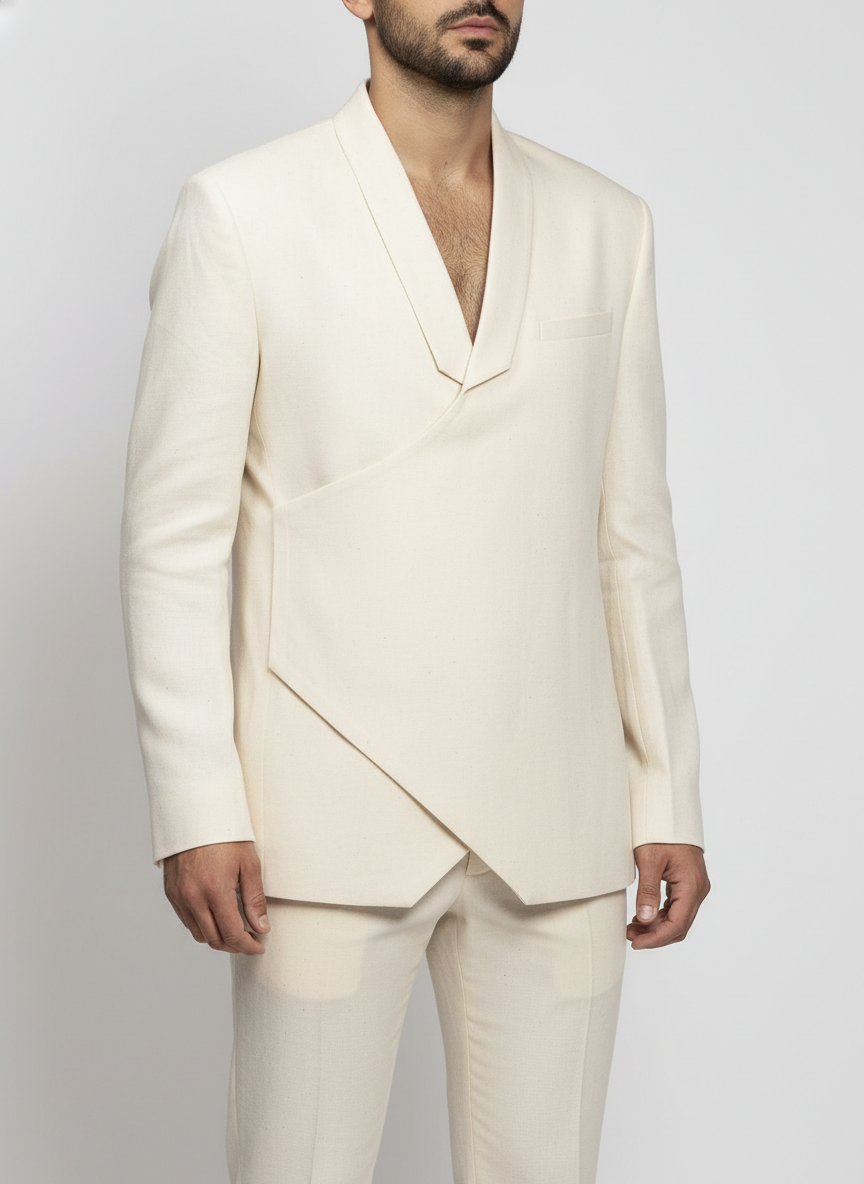 Men's Deep V-Neck Indo-Western