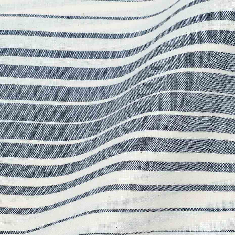 Stripe Black & Cream Pure Cotton 95 GSM Handwoven Fabric
