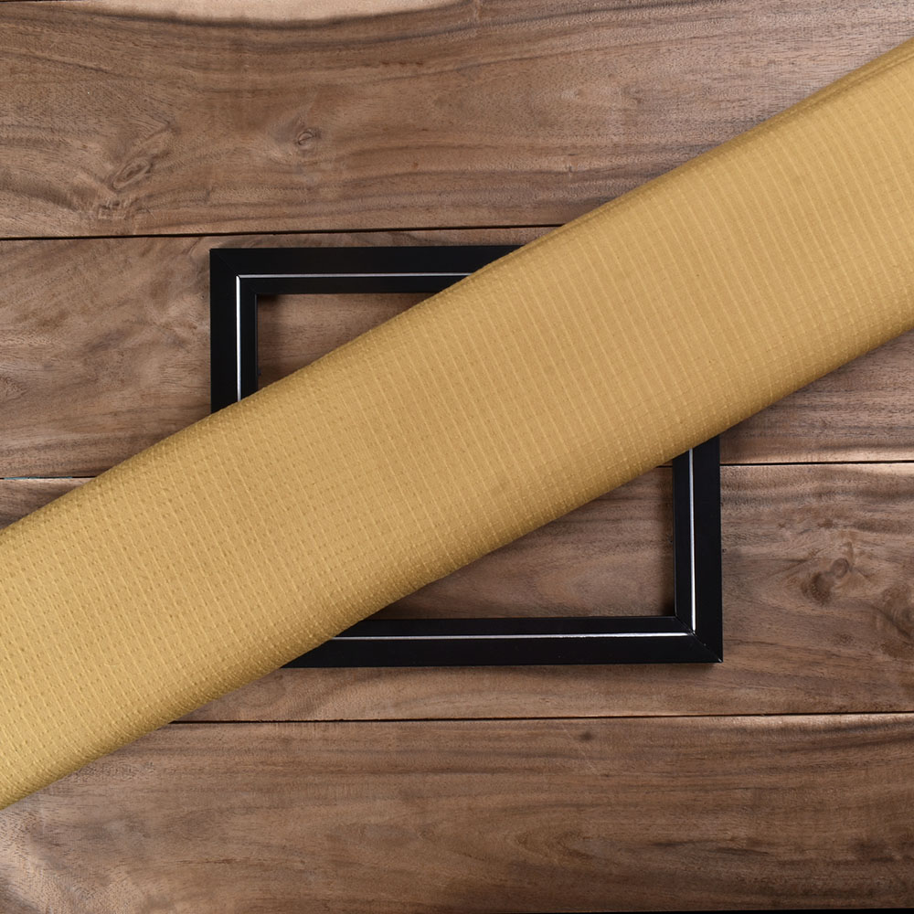 Check Mustard Yellow Pure Cotton 115 GSM Handwoven Fabric