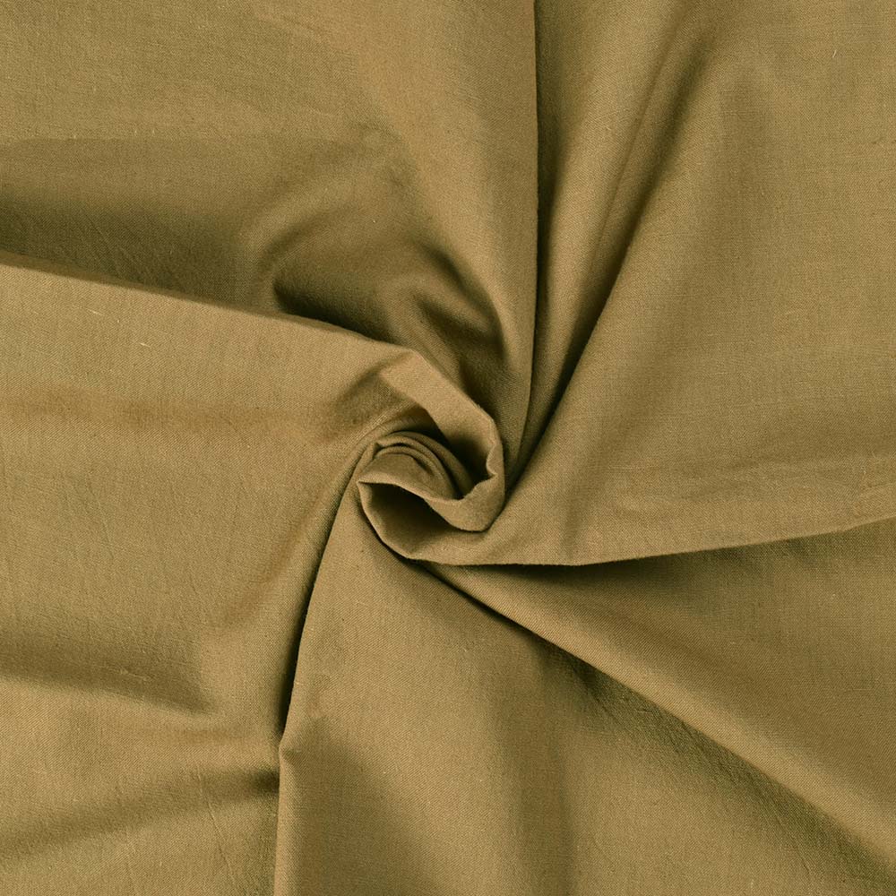 Plain Olive Khadi Cotton 120 GSM Handwoven Fabric