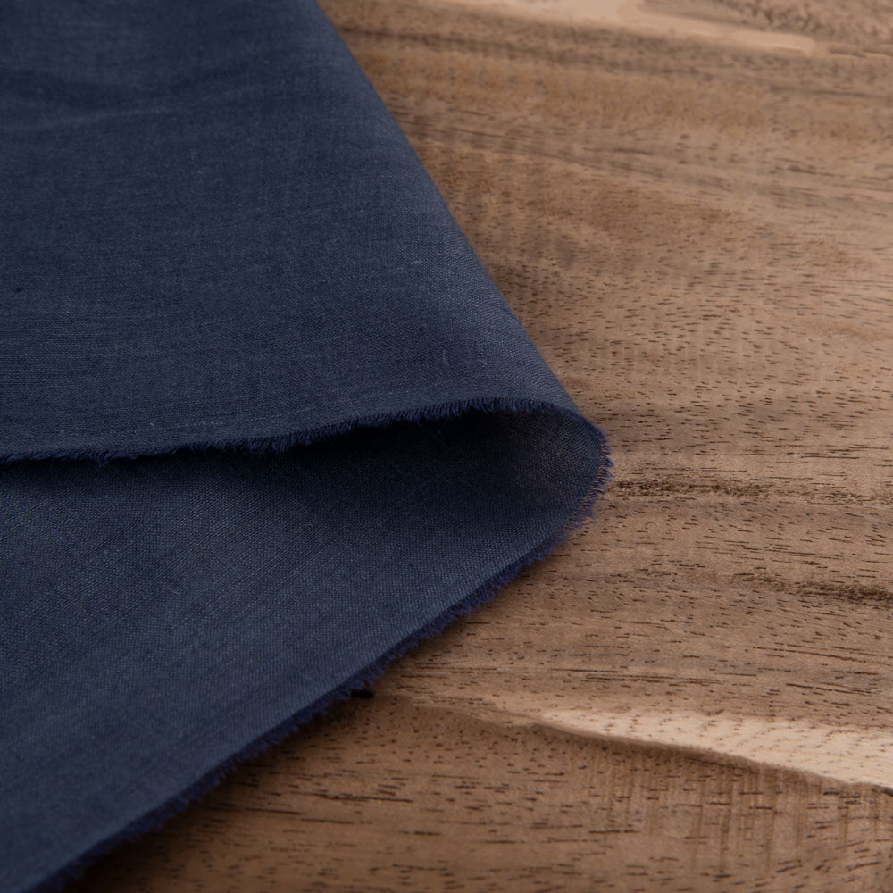 Plain Navy Blue Khadi Cotton 69 GSM Handwoven Fabric
