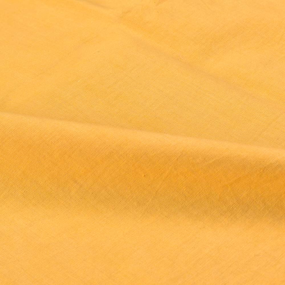 PLAIN YELLOW KHADI COTTON 95 GSM HANDWOVEN FABRIC