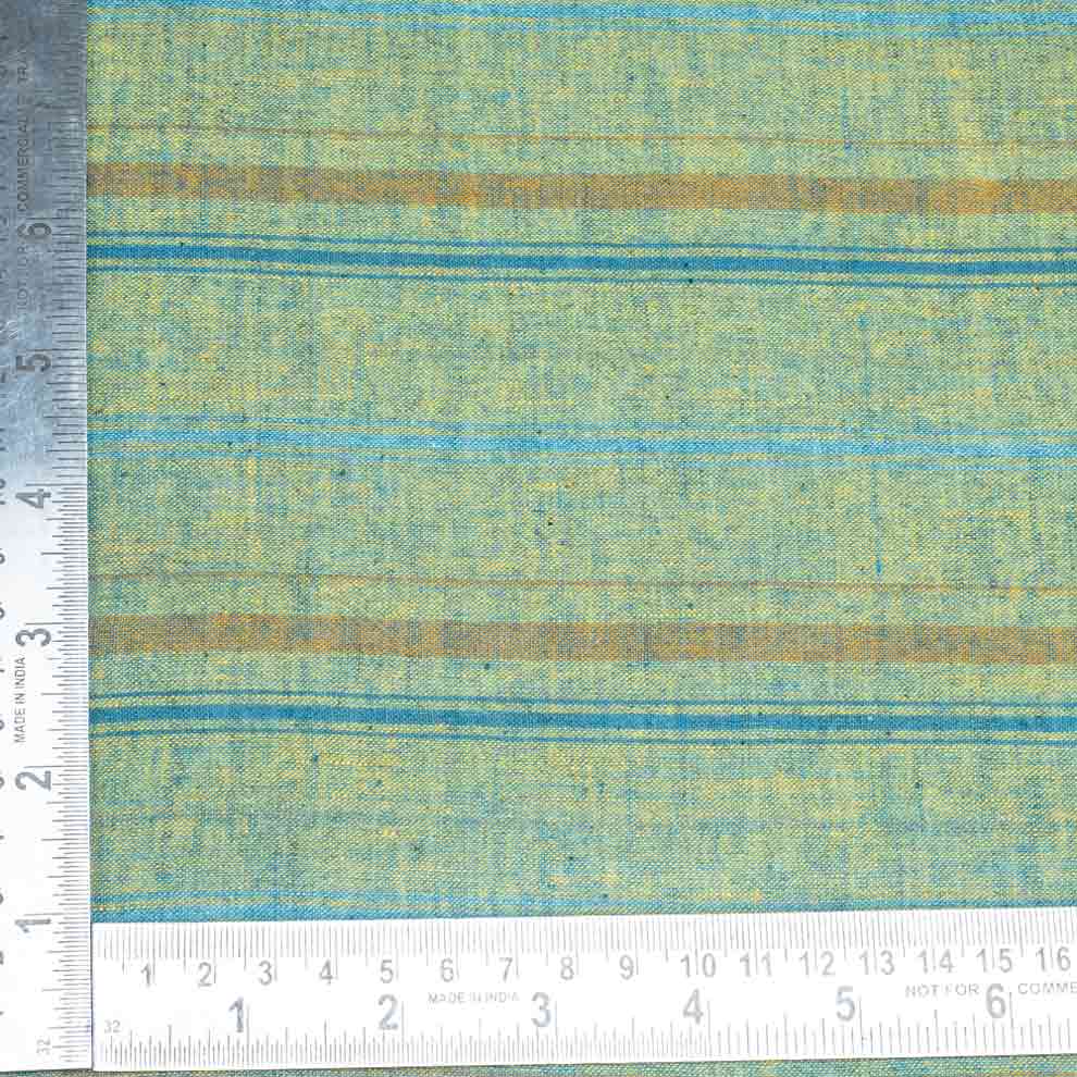 STRIPE GREEN PURE COTTON 92 GSM HANDWOVEN FABRIC 20