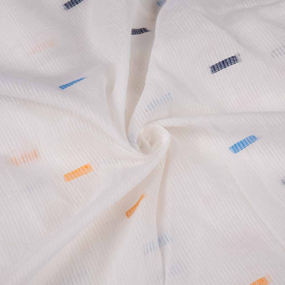 Geometric White Jamdani Handwoven Cotton 60 GSM Fabric 167
