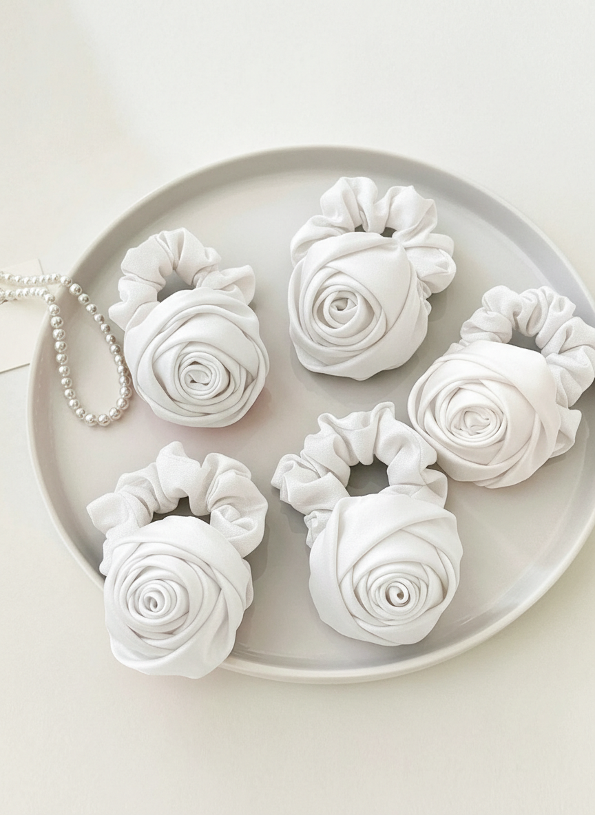 Rose Charm Scrunchy