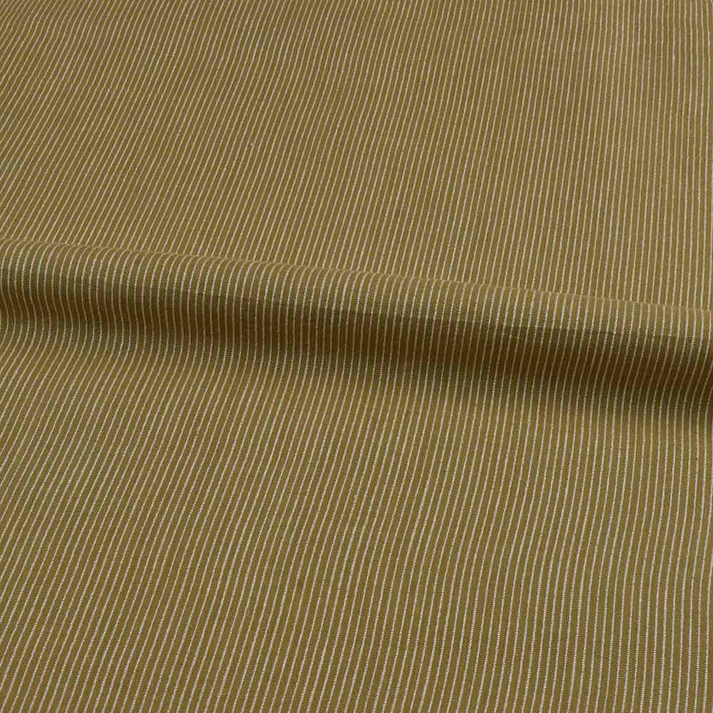STRIPE MUSTARD YELLOW PURE COTTON 90 GSM HANDWOVEN FABRIC