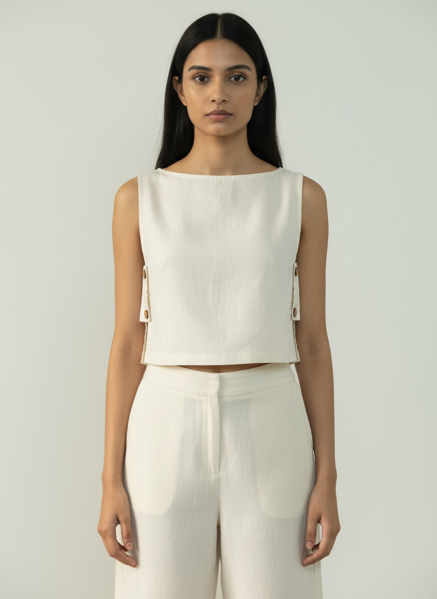 Side Buttoned Flap Top