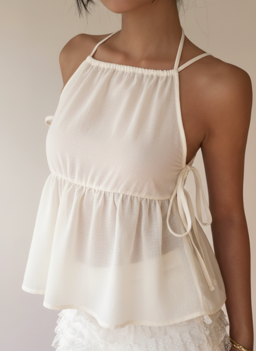 Halter Neck Gathered Top