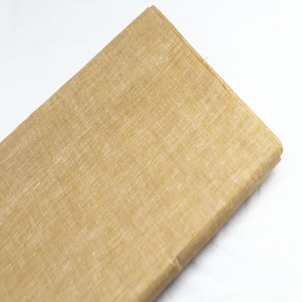 Chambray Mustard Khadi Cotton 75 GSM Handwoven Fabric