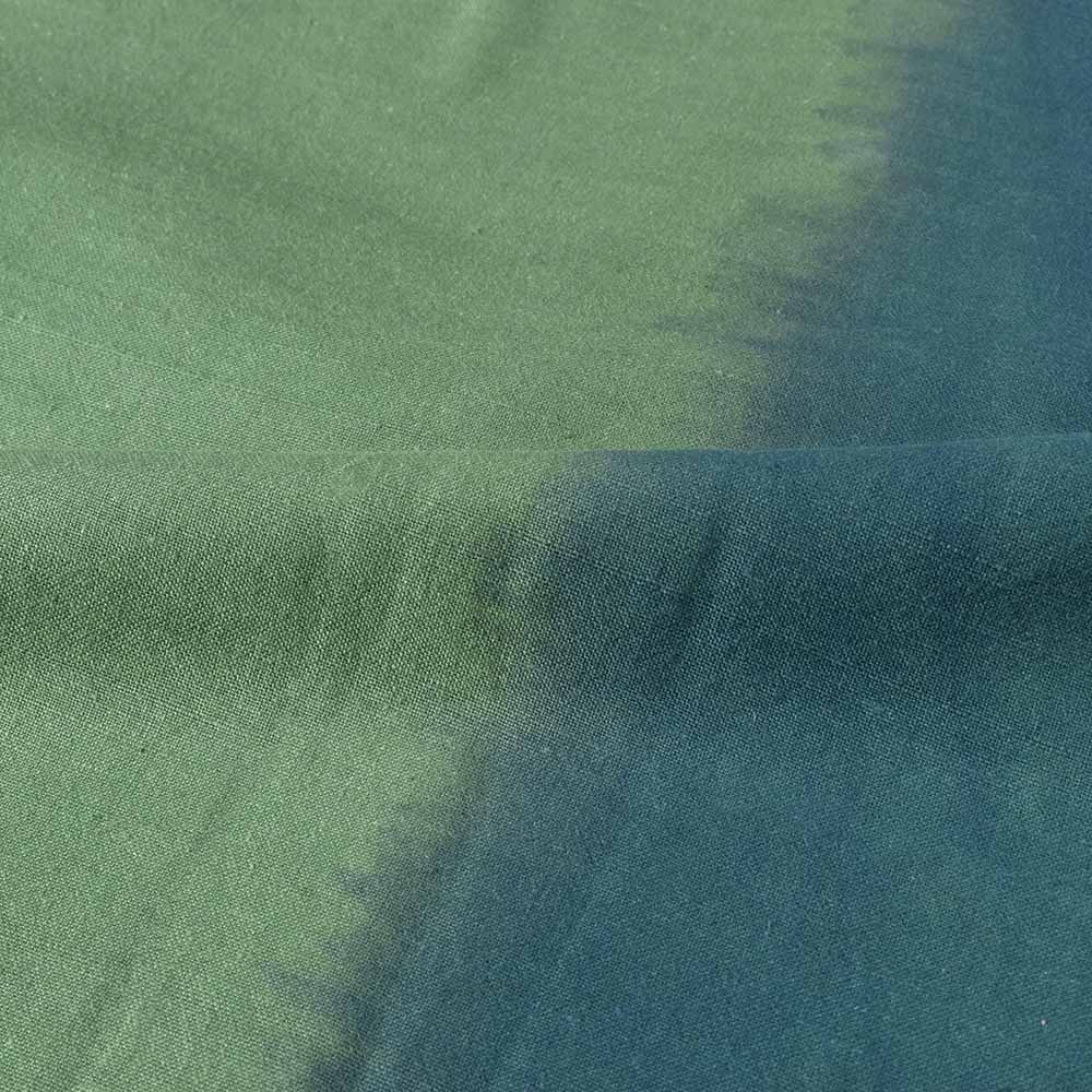 ombré TIE DYE BLUE GREEN KHADI COTTON 115 GSM HANDWOVEN FABRIC