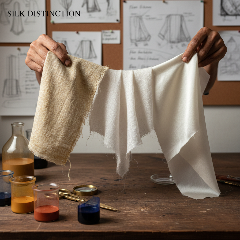 Comparison of Eri silk, Mulberry, Tasar, and Muga Indian silks for textile designers.