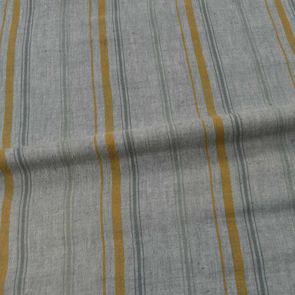 STRIPE TEAL PURE COTTON 90 GSM HANDWOVEN FABRIC