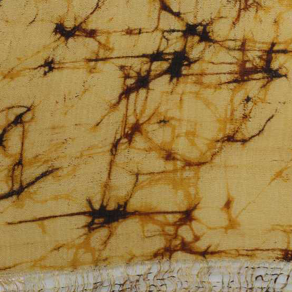 Abstract Yellow Batik 54 GSM Mulberry Silk Fabric K