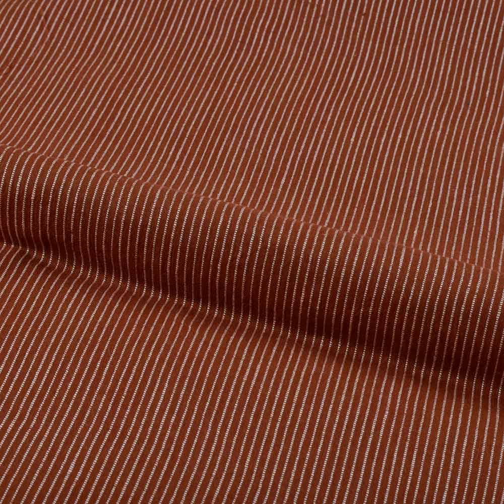 STRIPE BROWN PURE COTTON 90 GSM HANDWOVEN FABRIC