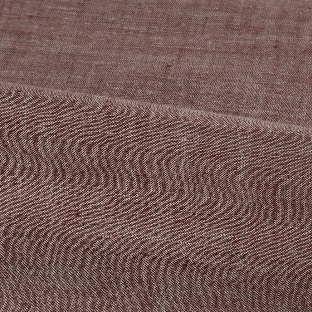 CHAMBRAY BROWN KHADI COTTON 75 GSM HANDWOVEN FABRIC H7