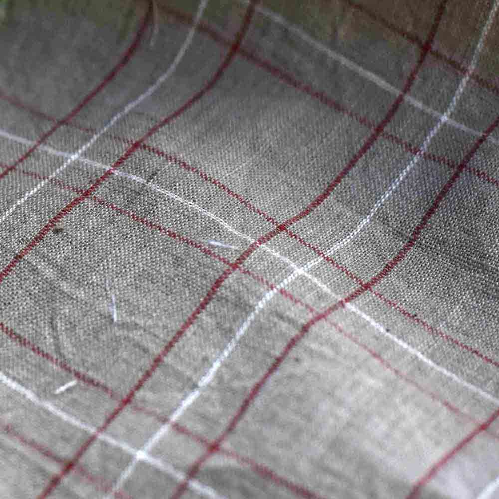 Check Grey Pure Cotton 105 GSM Handwoven Fabric
