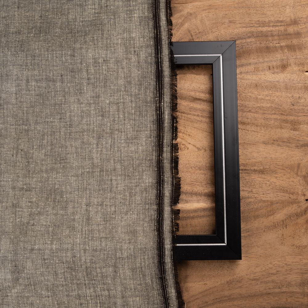 CHAMBRAY DARK GREY KHADI COTTON 105 GSM HANDWOVEN FABRIC