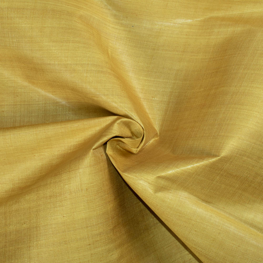 Plain Yellow Tussar and Matka Silk Blend 78 GSM Handwoven Fabric