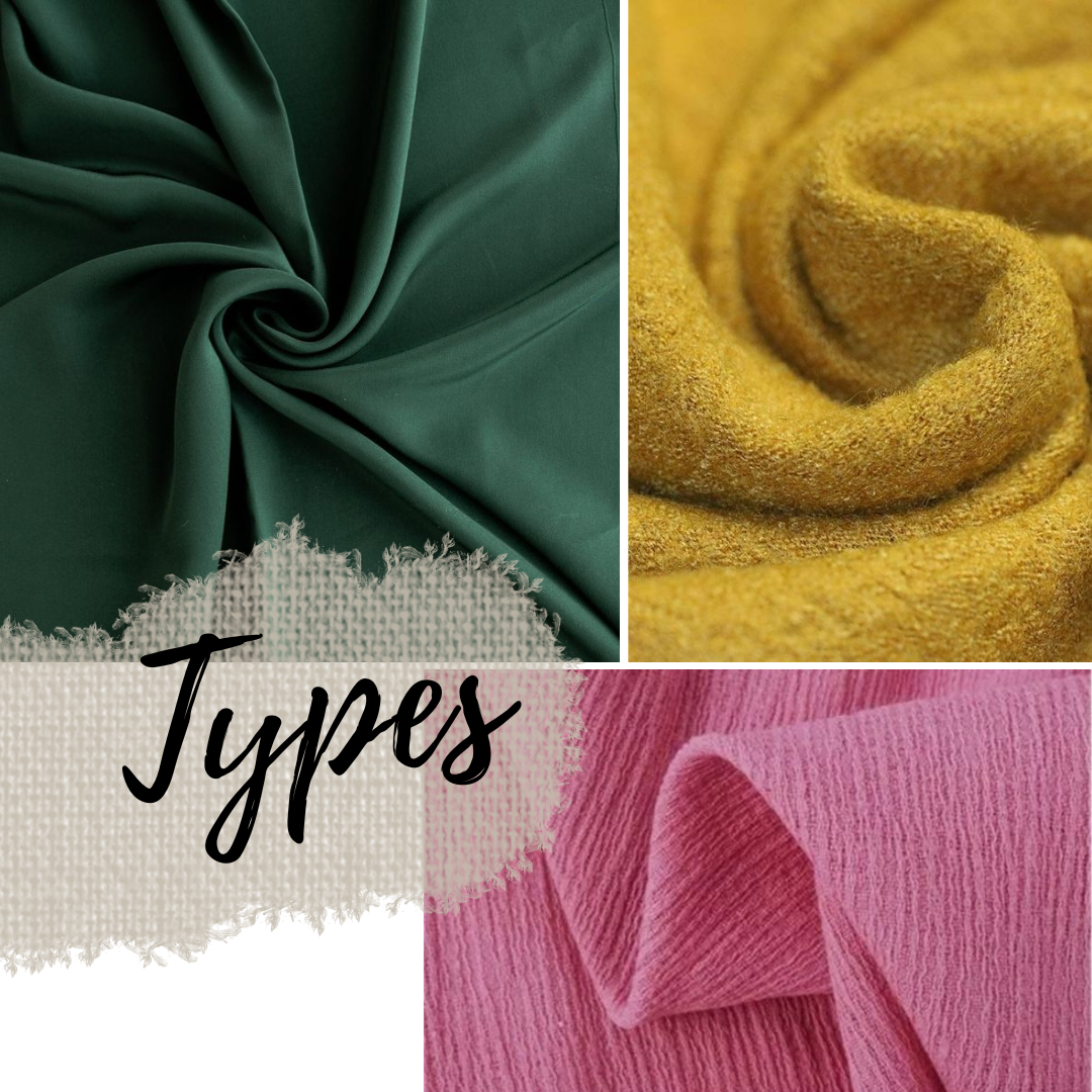 several types of crepe fabric