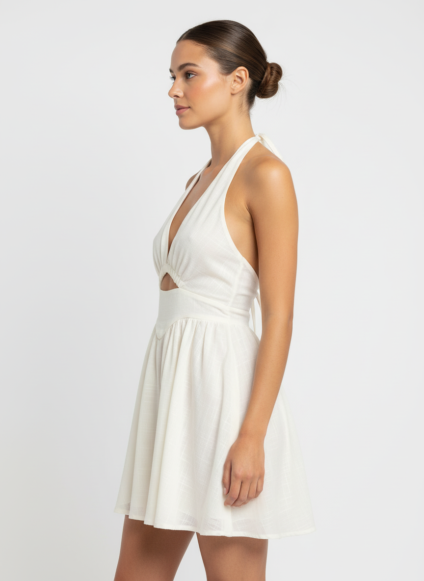 Halter Neck Dress With Cutout