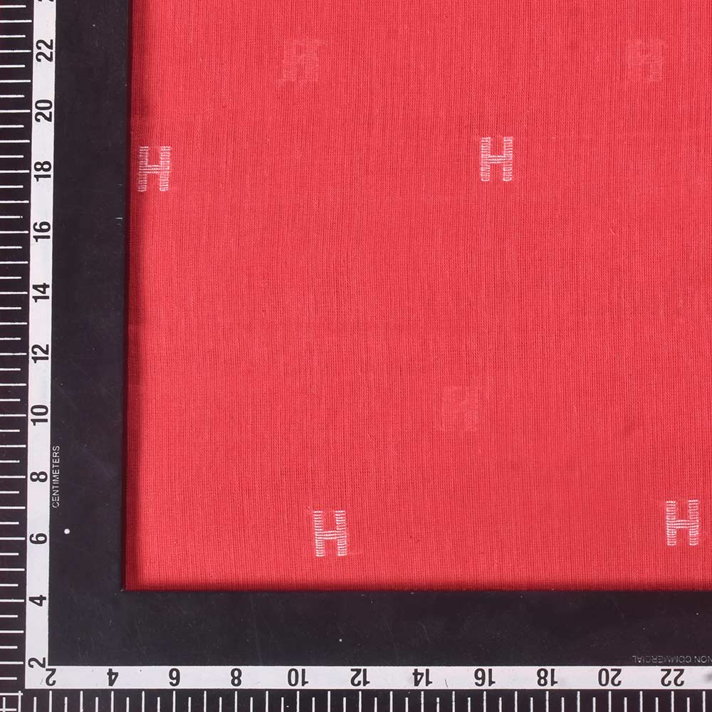 GEOMETRIC MONOGRAM PINK JAMDANI PURE COTTON 66 GSM HANDWOVEN FABRIC 267