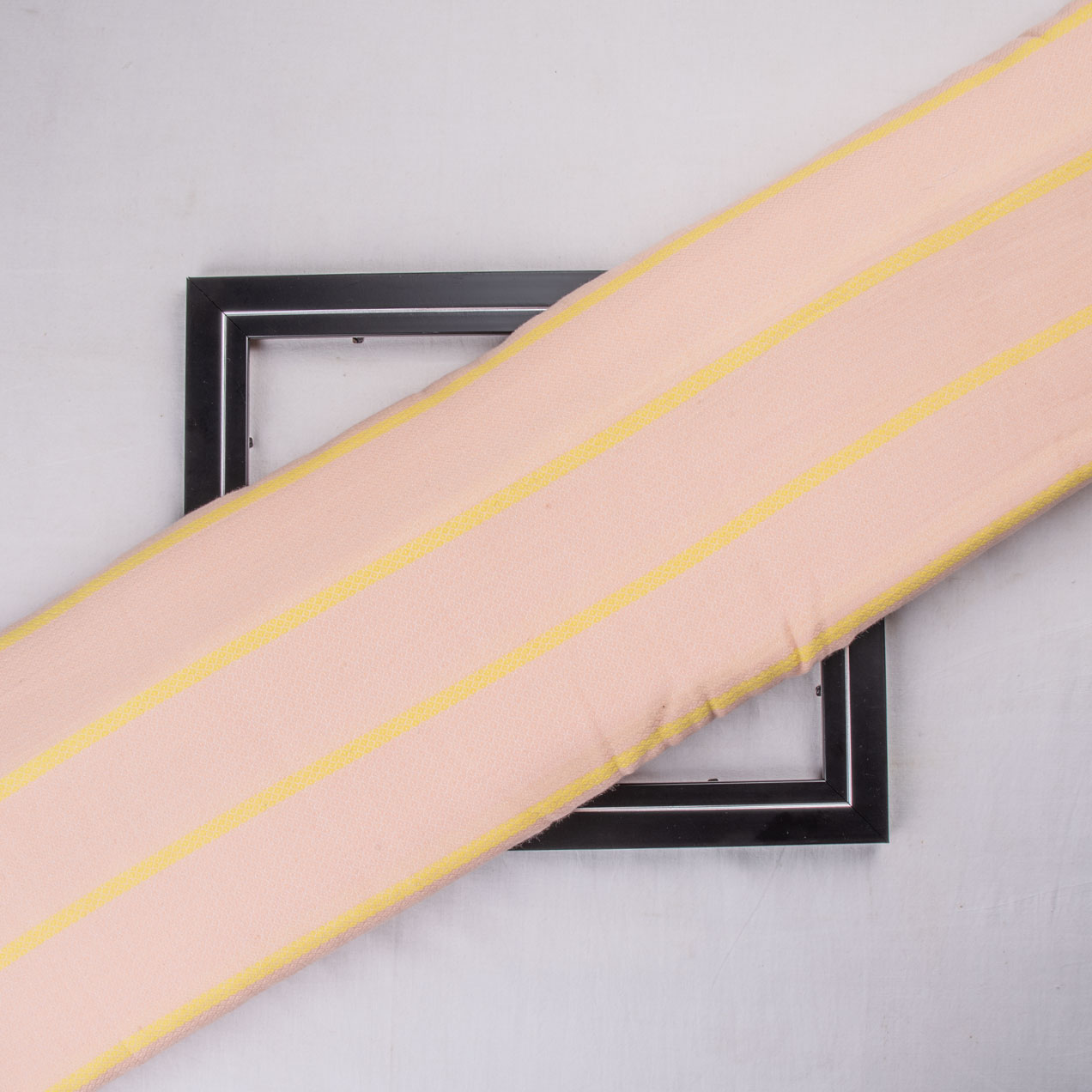 Stripe Peach & Yellow Jacquard Mercerised Cotton 114 GSM Fabric