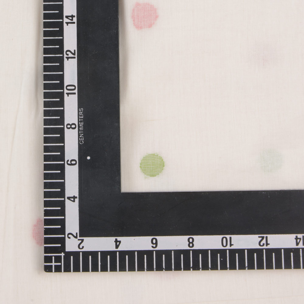 POLKA DOT WHITE JAMDANI PURE HANDWOVEN COTTON 55 GSM FABRIC