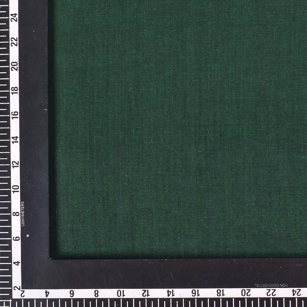 PLAIN DARK GREEN PURE COTTON 95 GSM HANDWOVEN FABRIC