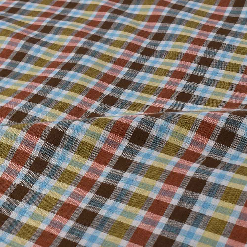CHECK MULTICOLOR PURE COTTON 85 GSM HANDWOVEN FABRIC 566