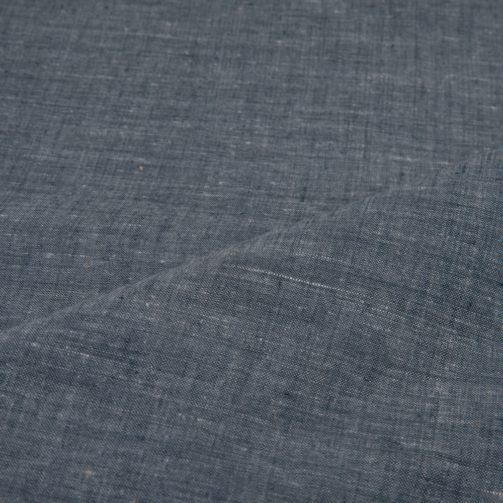 CHAMBRAY DARK GREY KHADI COTTON 67 GSM HANDWOVEN FABRIC