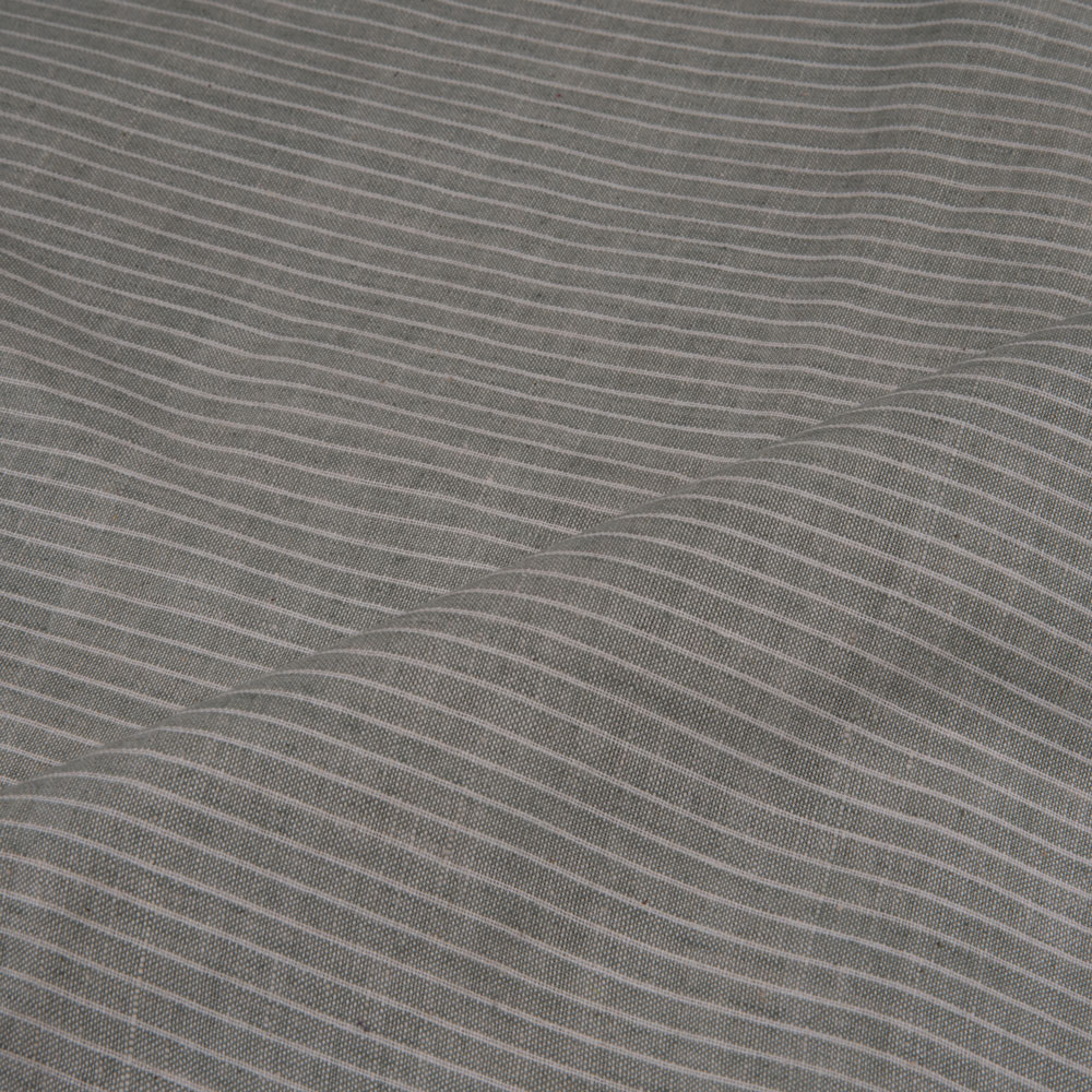 PINSTRIPE GREY & WHITE PURE COTTON 90 GSM HANDWOVEN FABRIC