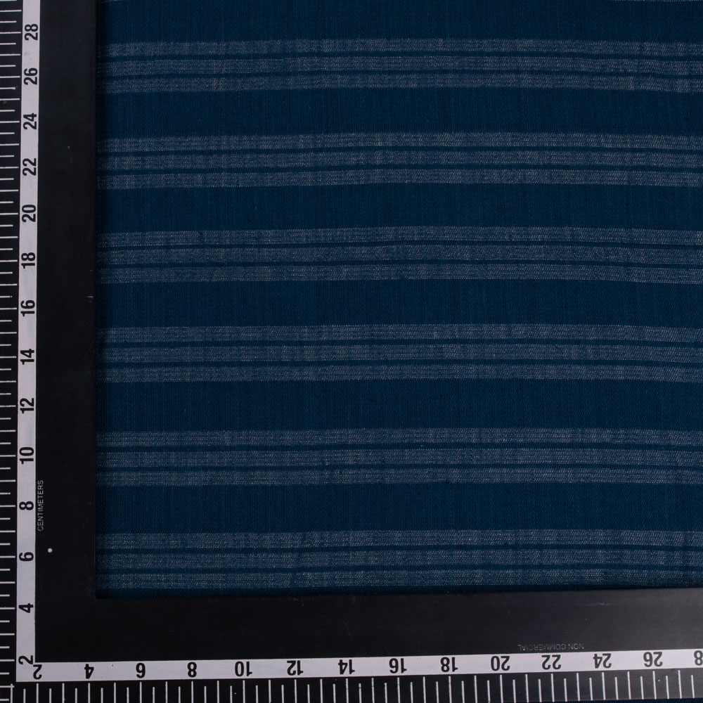 STRIPE DENIM TWILL NAVY PURE COTTON 110 GSM HANDWOVEN FABRIC