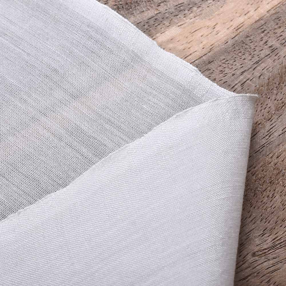 Plain White Bamboo And Cotton 85 GSM Handwoven Fabric