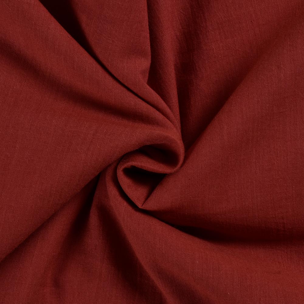 Plain Rust Brown Pure Cotton 57 GSM Handwoven Fabric