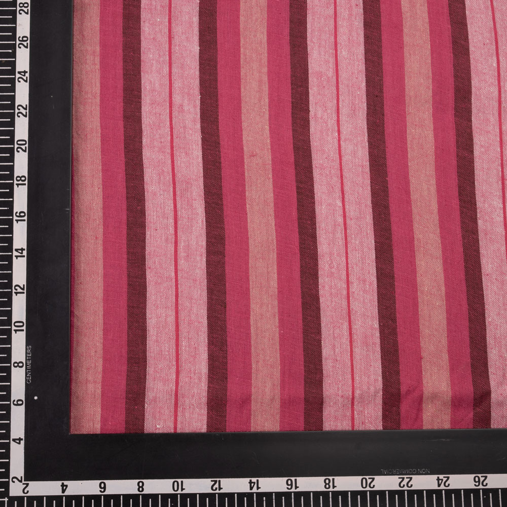 STRIPE RED PURE COTTON 96 GSM HANDWOVEN FABRIC