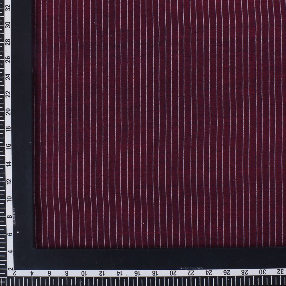 STRIPE RED PURE COTTON 74 GSM HANDWOVEN FABRIC P14