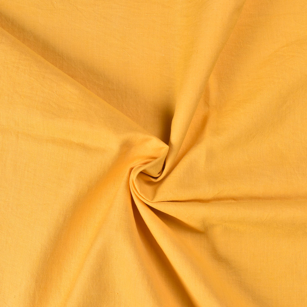 Plain Yellow Khadi Cotton 95 GSM Handwoven Fabric
