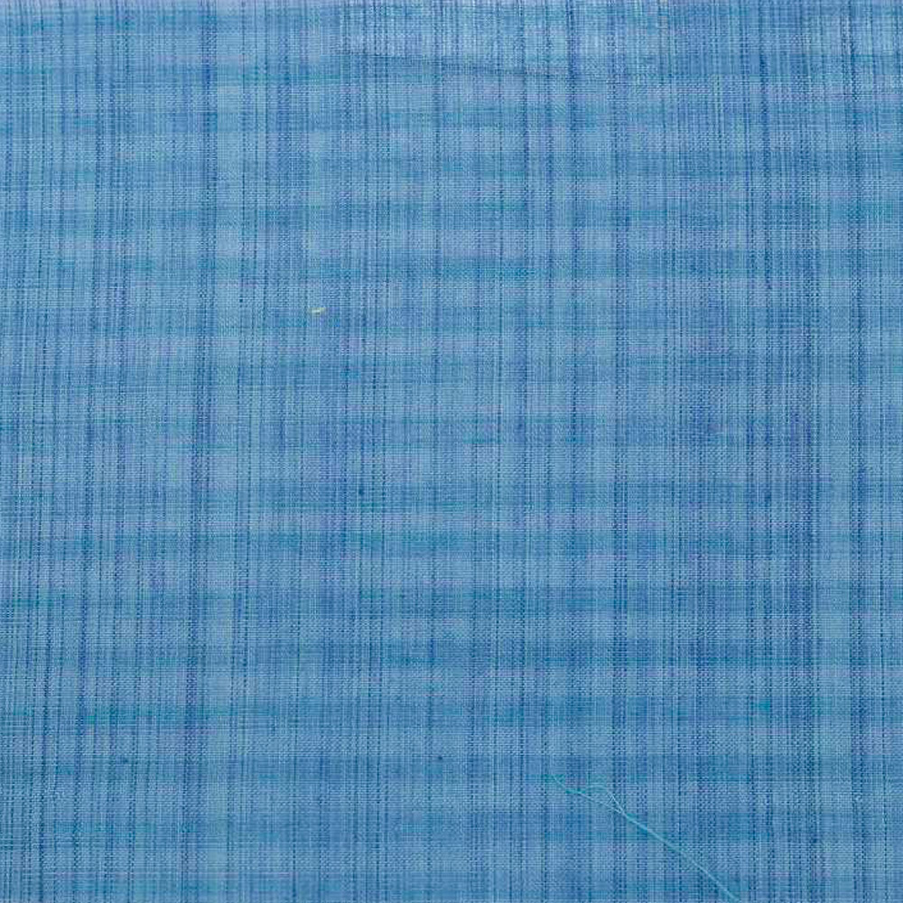 Stripe Blue Pure Cotton 64 GSM Handwoven Fabric C2